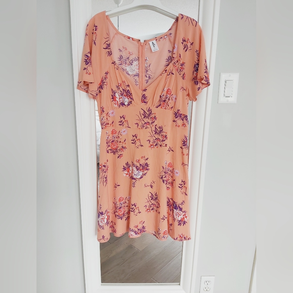 Abound Coral Aster Skater Dress Size M